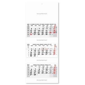 Tříměsíční kalendář Trio skládaný slovenský 2023 - šedý