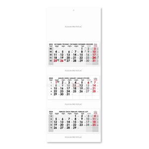 Tříměsíční kalendář Trio skládaný slovenský 2024 - šedý