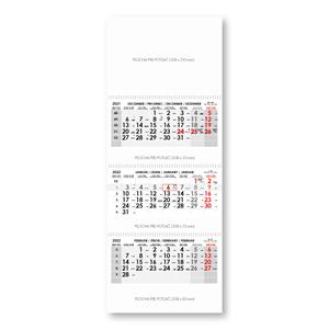 Tříměsíční kalendář Trio skládaný slovenský se spirálou 2022 - šedý