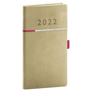 Týdenní diář 2022 kapesní Tomy - béžová/růžová