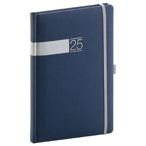 Týdenní diář 2025 A5 Twill - modro-stříbrná