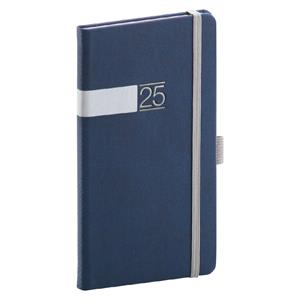 Týdenní diář 2025 kapesní Twill - modro-stříbrná