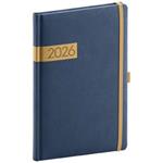 Týdenní diář 2026 A5 Twill - modro-zlatá