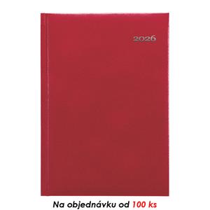 Týdenní diář 2026 Kronos A5 s poznámkami - červená