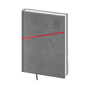 Týdenní diář A5 2022 Grife - šedo/červená