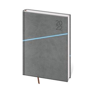 Týdenní diář A5 2022 Grife - šedo/modrá