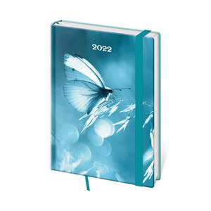 Týdenní diář A5 2022 Vario s gumičkou - Butterfly