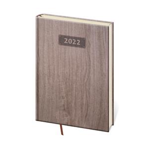 Týdenní diář A5 2022 Wood - tmavě hnědá