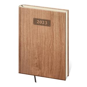 Týdenní diář A5 2023 Wood - světle hnědá
