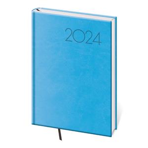 Týdenní diář A5 2024 Print Pop - světle modrá