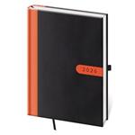 Týdenní diář A5 2026 Bora - černo/oranžová