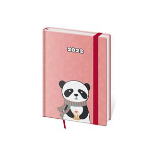 Týdenní diář B6 2022 Vario s gumičkou - Panda