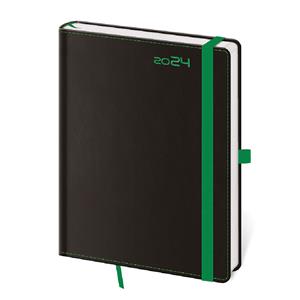 Týdenní diář B6 2024 Black Green