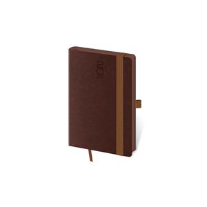 Týdenní kapesní diář 2022 Memory s gumičkou - tmavě hnědá