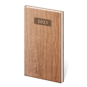 Týdenní kapesní diář 2023 Wood - světle hnědá