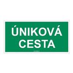 Úniková cesta - bezpečnostní tabulka, plast 1 mm 400x200 mm