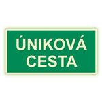 Úniková cesta - fotoluminiscenční tabulka, plast 1 mm 200x100 mm