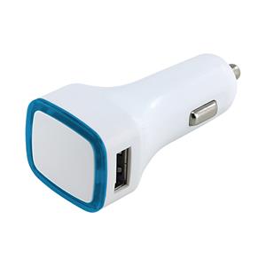 USB nabíječka do zásuvky zapalovače v autě REDNER - bílá/modrá