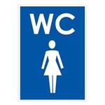 WC ŽENY, modrá, plast 2 mm 105x148 mm