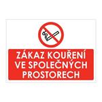 Zákaz kouření ve společných prostorech, samolepka a4