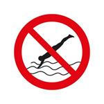 Zákaz skákání do vody - SYMBOL, samolepka 100x100