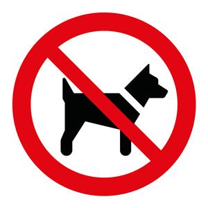 Zákaz vstupu se psem - SYMBOL, samolepka 100x100