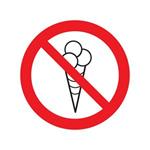 Zákaz vstupu se zmrzlinou - SYMBOL, samolepka 100x100