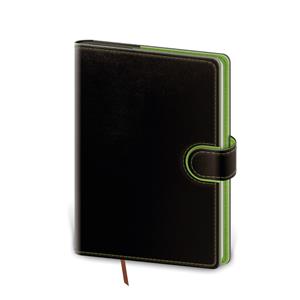 Zápisník Flip A5 linkovaný - černo/zelená
